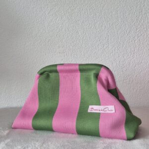 Striped Clutch Bag (groen/roze) – BootiekClub