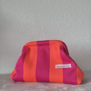 Striped Clutch Bag (roze/oranje) - BootiekClub