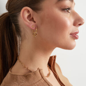 Steentjes slinger oorbellen - Paars