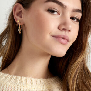 Steentjes steker oorbellen - Paars