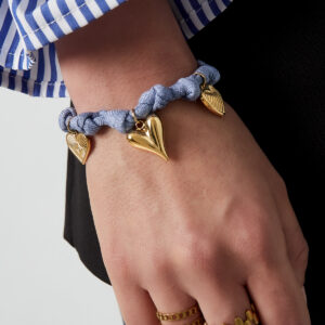 Color bliss heart armband - Blauw