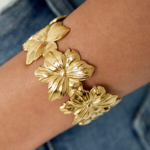 Armband met bloemendesign - Goud