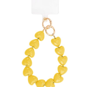 Classy hartvormig telefoonkoord - Geel