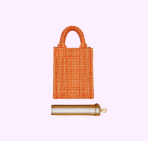 Handtas met patroon & strap - Oranje